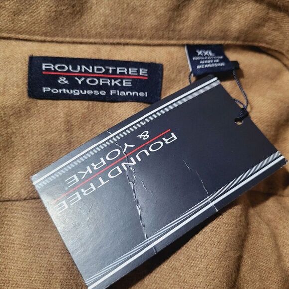 Portuguese Flannel Roundtree Yorke Long Sleeve Solid Sport Shirt XXL Fall Brown - Picture 8 of 10